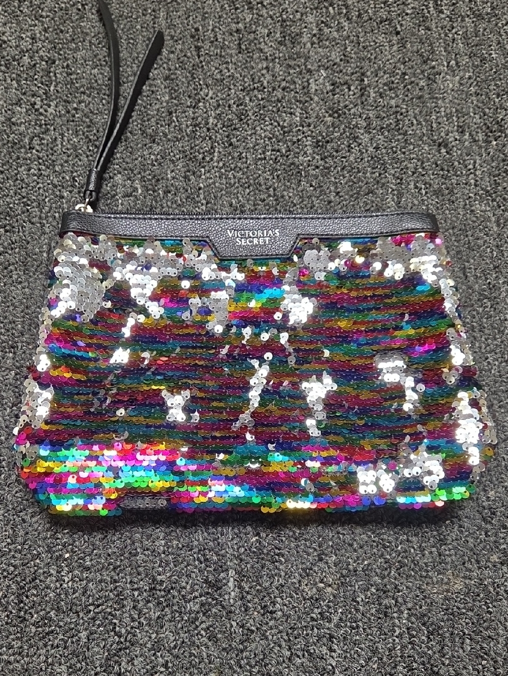 Victoria's Secret Multicolor Sequin Wristlet with Silver Accents